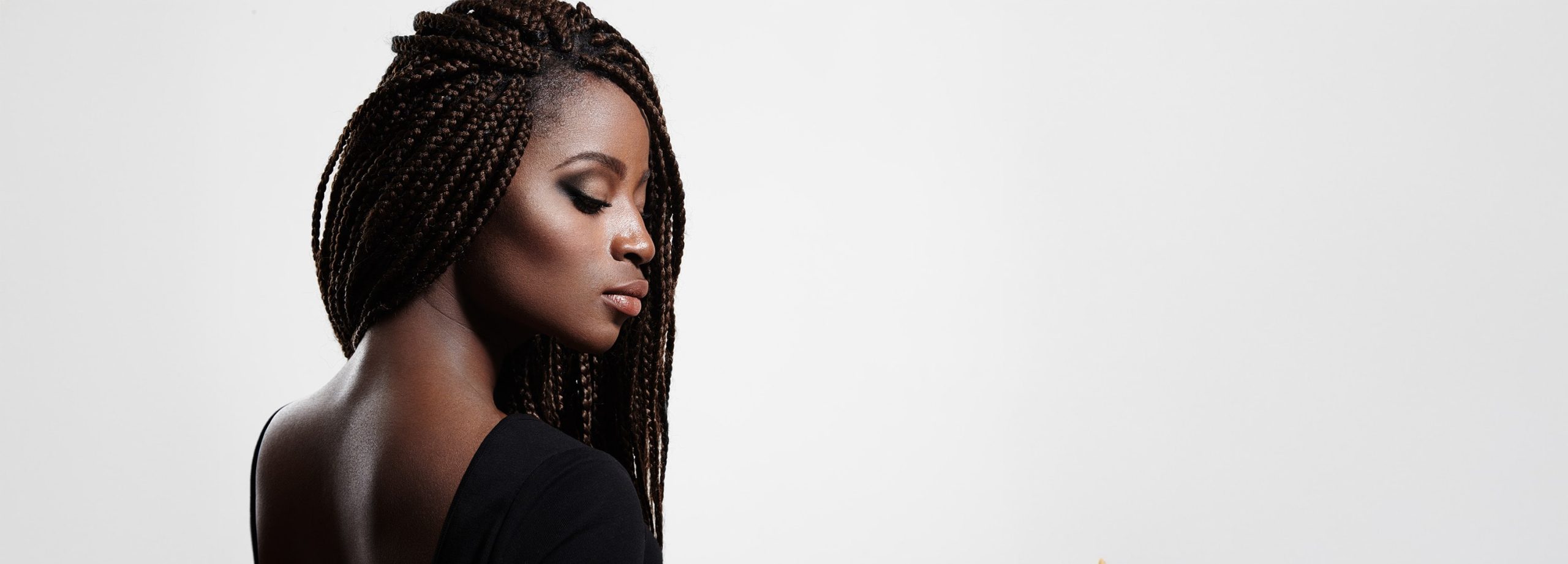 Fashionable black woman with braids